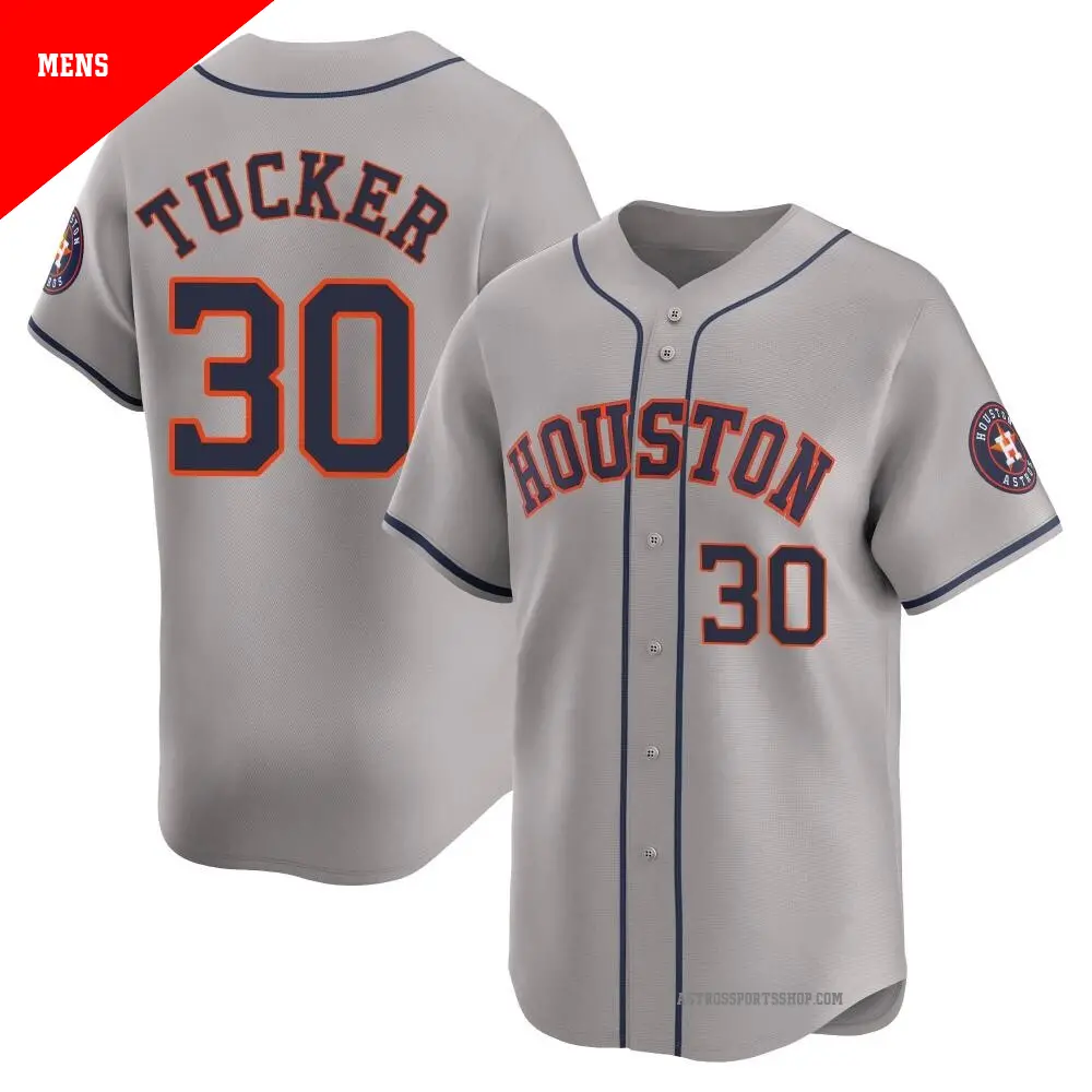 Men s 30 Kyle Tucker Houston Astros Gray Limited Away Jersey